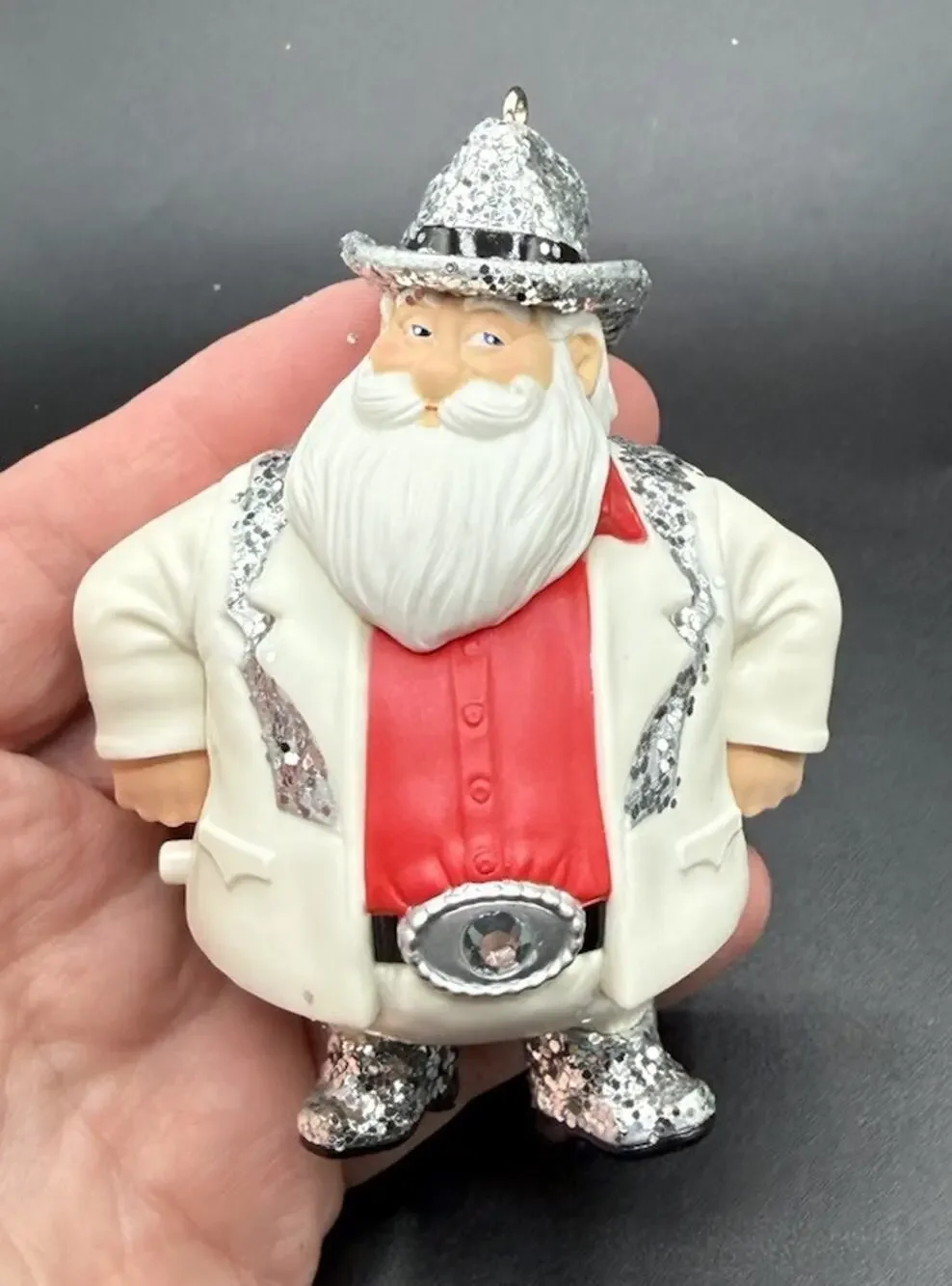 Hallmark Sings Rhinestone Cowboy Santa Magic Sound Ornament No Box Works Lo16